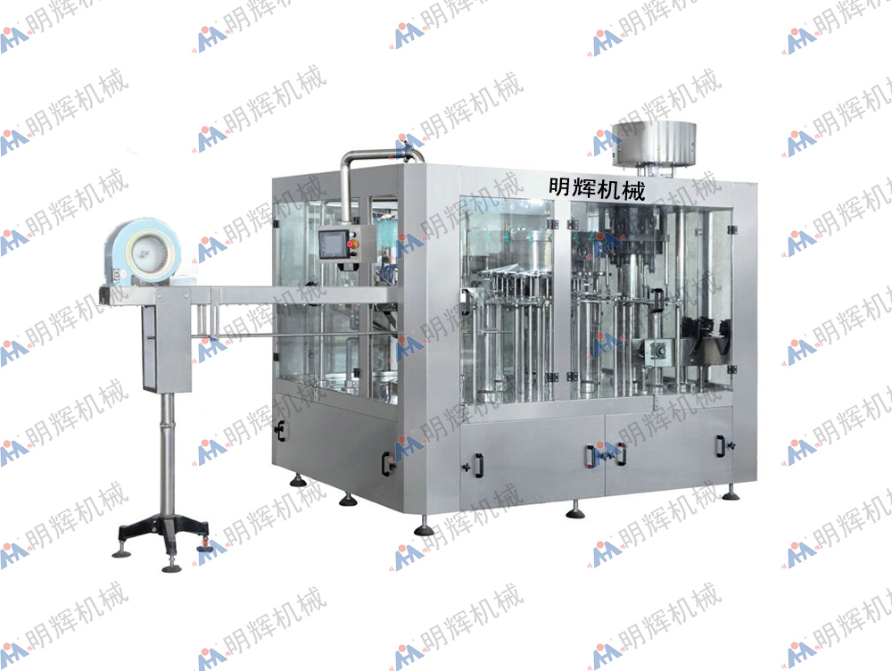 礦泉水沖瓶、灌裝、封口一體機